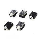5 Pcs 5 Pin 3.5mm Female Audio Stereo Jack Socket PCB Panel Mount