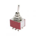 6mm Mounting 2 Position 9Pins 3PDT Toggle Switch AC 250V/2A 120V/5A