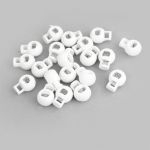 20pcs Plastic 7mm Dia Hole Rope Cord Locks Ends Stoppers Clear White