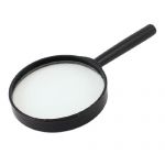 Plastic Handle 5X 90mm Magnifier Magnifying Glass Black Clear