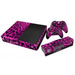 Hot Pink Leopard Skin Sticker for Xbox One 1 Console + 2 controller Skins #0067
