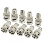 10 Pcs Replacement BNC Male to F Female Plug Metal Adapter Connectors