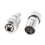 Claw Clamp TV Antenna PAL Female RF Coaxial Connector Adapter 2 Pcs