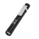 Pen Design Black Alloy Shell White LED Light Flashlight Torch