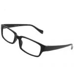 Unisex full frame plastic arms rectangle clear lens plain glasses black