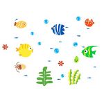 Glass Wall Stickers Room Decoration Removable PVC Wall Stickers Transparent Film Wallpapers Underwater World Tropical Fish 24 x 42cm