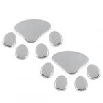 2 Pieces Silver Tone Dog Footprint Emblems Badges Sticker for Car