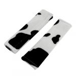 2 pcs auto black white cow pattern safety seat belt cover shoulder pad