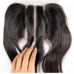 Brazilian Virgin human Hair Lace Closure straight hair 4x4 natural color 14'
