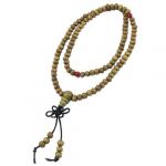 18 Olive Green Sandalwood Prayer Beads Mala Necklace Buddhist Rosary