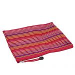 Striped Mesh Style Zipper Closure File Bag Holder - Red