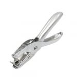 Silver Tone 1/4 Punching Dia Nonslip Handle Single Hole Punch
