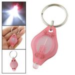 Pocket-Size Pink Casing White LED Light Flashlight w Keychain
