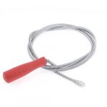 Red Handle Metal Spring Conduit Toilet Sewer Dredge Closet Auger Tool 2.2M Long