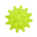 Yellow Green Textured Ball Shaped Squeaky Chew Toy for Pet Dog
