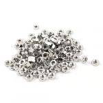 200Pcs M3 Silver Tone Metal Female Thread Pipe Fitting Joint Screw Nut