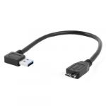 Black Right Angle USB 3.0 Type A Male to Micro B Male Cable Connector Adapter