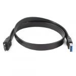 60cm Black USB 3.0 Type A Male to Micro B Male Flat Cable Connector