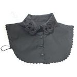 New Women's Fake Half Shirt Blouse Collar PeterPan Detachable Collar Unisex Tie Black New Women's Fake Half Shirt Blouse Collar PeterPan Detachable Collar Unisex Tie Black