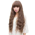 Cosplay Party New Fashion Women Lady Long Curly Wavy Hair Full Wigs Light Brown