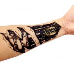 Removable High Quality 3D Simulation Mechanical Tattoo Stickers Temporary Transfer Body Art Stickers Waterproof Non-toxic