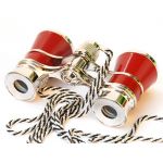 Red Opera/Theater Glass Binocular 3x25 Coated Lens/Necklace chains beautiful