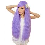 New Lolita Rhapsody Women's Long Curly Wavy Hair Full Wigs Cosplay Party Purple
