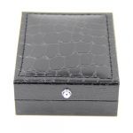 Popular High-ended Imitated Cayman Skin Cufflinks Box Cuff Links Box Gift box Black