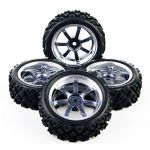 NEW RC 1/10 Rally Racing Off Road Car PP0038+PP0487 Rubber Tires Wheel Rim 4 Pcs