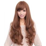 Salon Beauty Lady Fashion Style Long Curly Wavy Hair Full Wig Wigs Cosplay Party Light Brown
