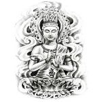 Removable Arm Tattoo 3D Buddha Tattoo Stickers Temporary Transfer Body Art Stickers Waterproof Non-toxic