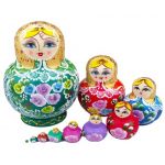 New Popular 10pcs Trad Colorful Wooden Russian Nesting Dolls Matryoshka Gift