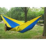 Portable Parachute Nylon Fabric Hammock for two persons Travel Camping Hammock Blue and Yellow