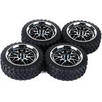 Set of 4 1:10 Rally Tires Wheel 12mm Rim Hex For HSP HPI RC Car 11087