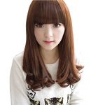Anime Cosplay Party Lolita Women Medium Long Wavy Hair Full Wigs With Bangs
