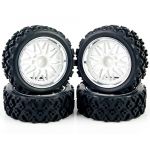 NEW PP0109+PP0487 4 Pcs Rubber Tires Wheel Rim For 1/10 RC Rally Racing Off Road Car