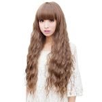Cosplay Party New Fashion Women Lady Long Curly Wavy Hair Full Wigs Flaxen