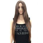 Light Brown 28' Women Ladies Long Straight Hair Full Wigs No Bang Middle Part Goddess Party