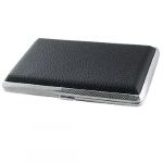 Metal Frame Faux Leather Cigarette Storage Case Box Black Metal Frame Faux Leather Cigarette Storage Case Box Black