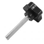 M8 x 50mm Thread Replacement Star Hand Knob Tightening Screw Black Silver Tone M8 x 50mm Thread Replacement Star Hand Knob Tightening Screw Black Silver Tone