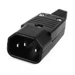 Black IEC-320 C14 Male Plug AC Power Inlet Socket Connector 250V 10A