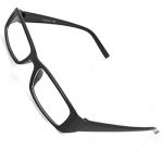 Unisex Black Plastic Full Rim Frame Clear Lens Glasses
