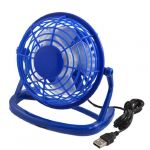 '5 Dia Blue Hard Plastic 4-blade USB Cooler Cooling Desk Mini Fan