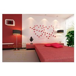 12 Pcs 3D Red Butterfly Purple Stickers Making Stickers Wall Stickers Wall Stickers / Wall Decors / Wall Art / Wall Decorations