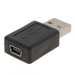 Black USB A Male to Mini 5 pin (B5) Female Adapter Adaptor