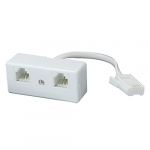Telephone uk bt plug to dual rj11 secondary adapter