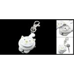 Stylish White Cat Shaped Watch with Key Chain Clip
