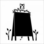 Cute Designed Owl Removed Vinyl Blackboard Sticker Vinyl Blackboard Wall Sticker Kids Room Decoration