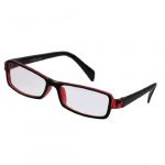 Red black plastic full rim rectangle lens plain eyeglasses plano glasses for children