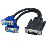 8.5 Length DMS 59 to 2 Dual VGA HD15 Female Splitter Adapter Cable